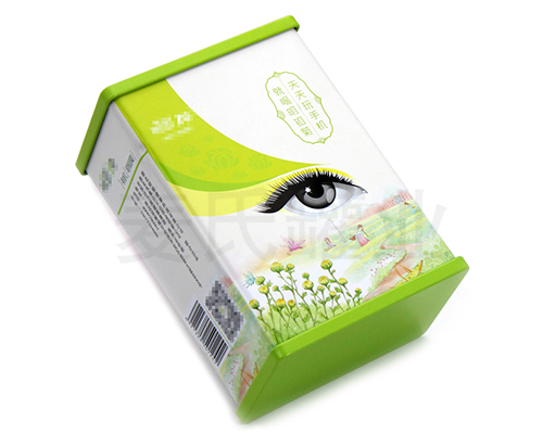 明目菊花茶鐵盒子包裝,花草茶馬口鐵盒,獨(dú)特浮雕激凸工藝,用精湛的工藝彰顯麥?zhǔn)瞎迾I(yè)12年定制包裝的傳承歷史,材質(zhì)有0.23mm鍍錫馬口鐵,真材實(shí)料,相比紙質(zhì)、三片罐，新穎包裝更高檔次