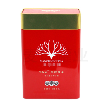 英德紅茶鐵盒，方形茶葉鐵盒包裝
