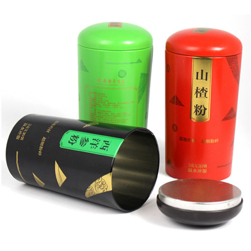西洋參粉鐵罐；圓形山楂粉包裝罐定制